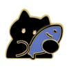 Kitten Hugging Fish Pin Holding Cartoon Cat Brooch, Enamel Alloy Badge Pin, Animal Lapel Pins Clothing Accessories for Backpacks Hats Scarves Jackets