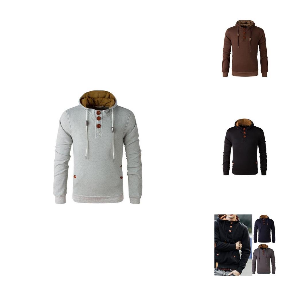 Men's Winter Cowl Neck Hooded Sweatshirt Coat Jacket For Ultimate Comfort And Style