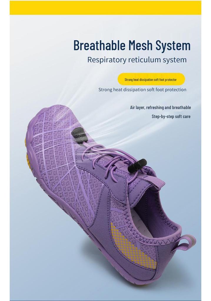 Barefoot Five-Finger Yoga & Sports Shoes - Men's & Women's Non-Slip Breathable Athletic Footwear for Jump Rope & Trekking.