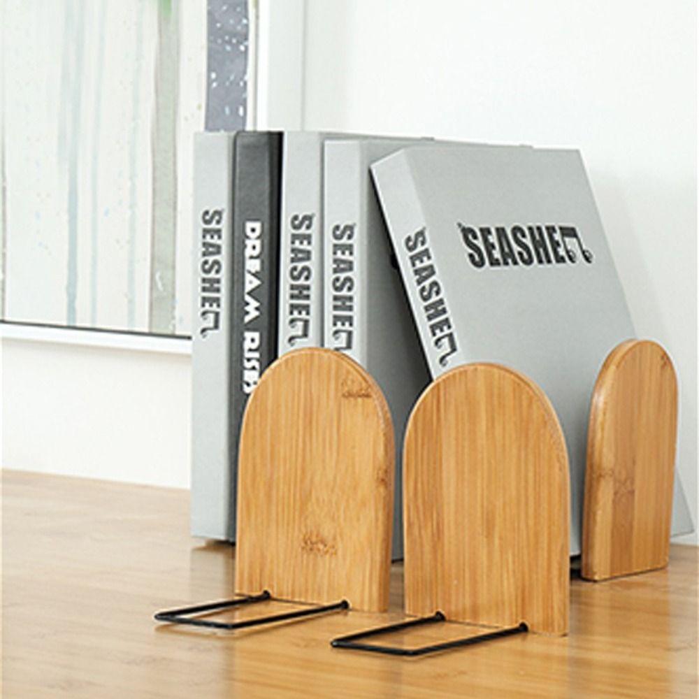 

Stationary Desktop Organizer Desk Storage School Wood Bookend Book Stand Book Holder Bookshelf L