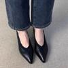 Fashion New Handmade Genuine Leather High Heels Slip On Shallow Women Pumps Pointed Toe  Office Lady Party Solid