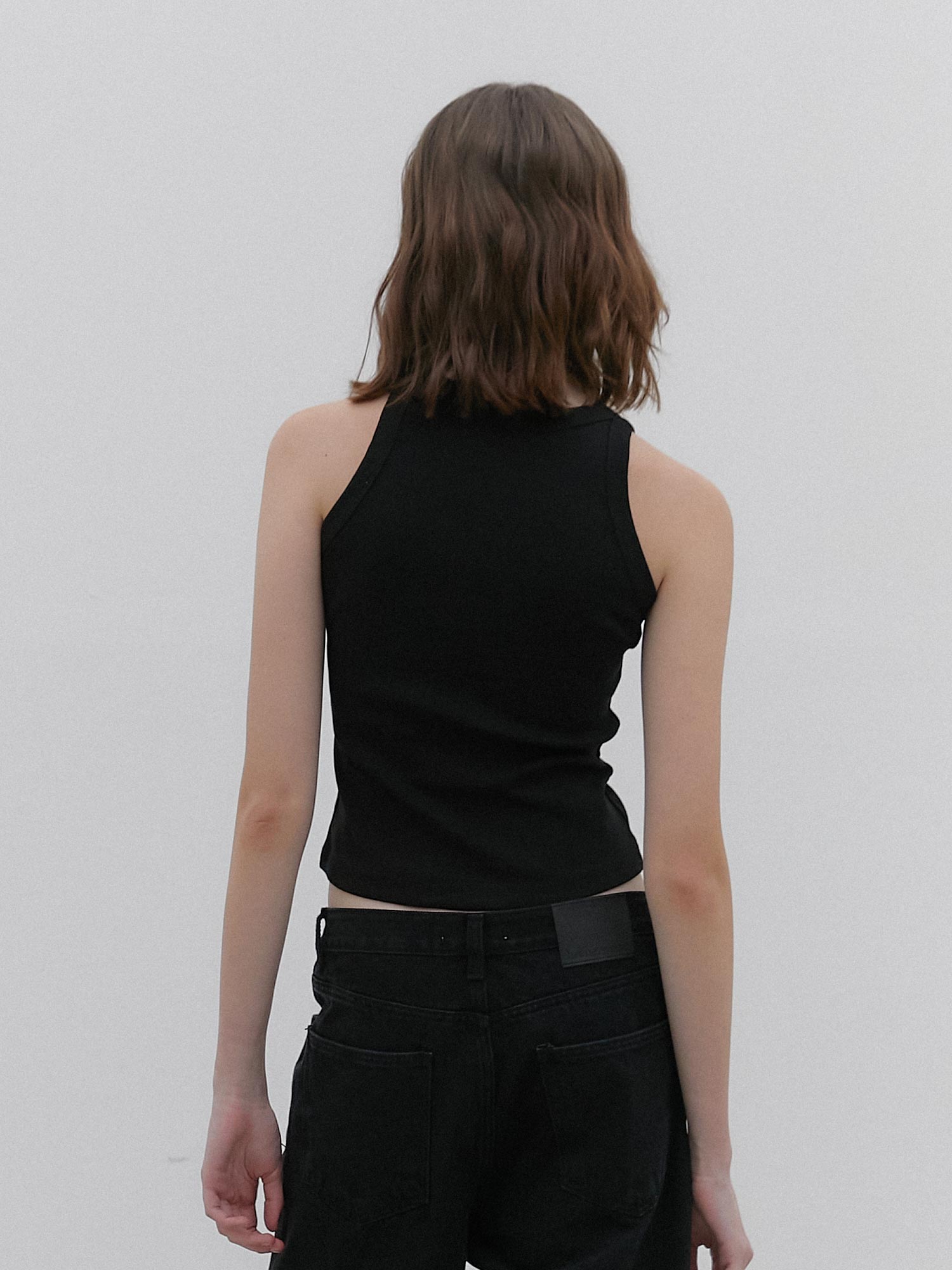 Heatherment Regular Halter Neck Sleeveless (Black) Black/Os