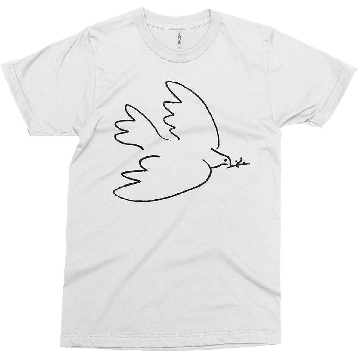 Dove of Peace - Pablo Picasso Sketch Art T-Shirt XXXXXL белый