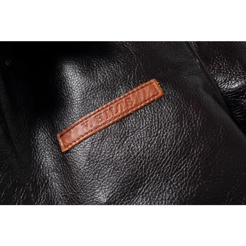 Chinese Size Brown Oil Waxed First Layer Genuine Cowhide A2 Great Escape Genuine Leather Jacket Men Loose Lapel Flight Jackets