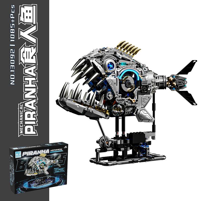 Lego-Compatible Electric Mechanical Whale Building Kit - Challenging DIY Animal Model Toy for Boys