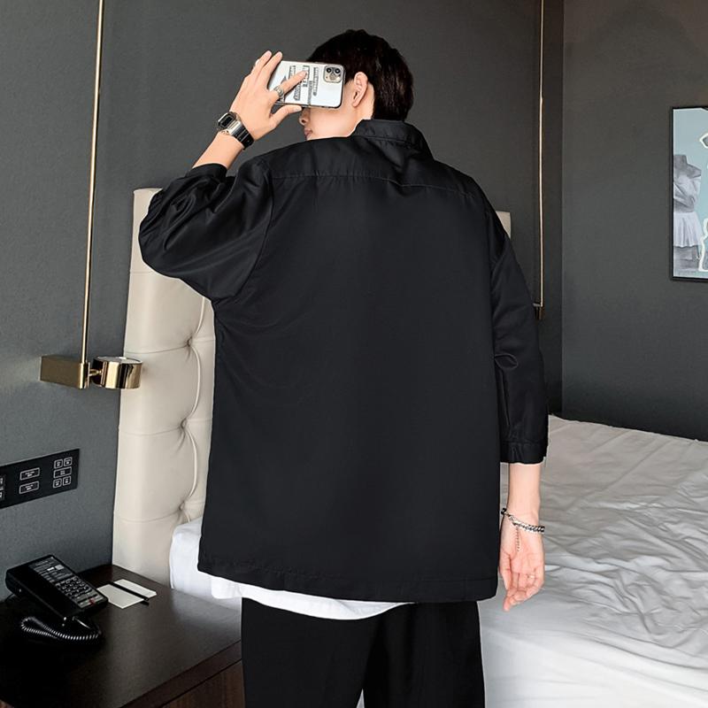 IELGY Halbarmhemd Herren Schwarzweiß Trend Persönlichkeit Druck