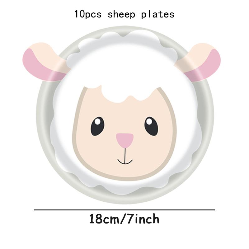 10pcs Farm Animals Party Paper Plates Cow Sheep Duck Chick  Disposable Plate Kids Children Birthday Tableware Parties Supply