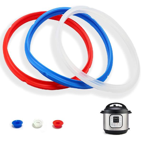3 Pack Sealing Ring 6 Qt for tant Pot Sealing Rings Replacement for 5/6Qt tant Pot Seal, With 3 Float Valve Caps, Food-grade Silicone tapot Gasket