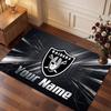 Tappeto in Cristallo Vellutato Personalizzato Las Vegas Raiders, Tappeto Morbido Antiscivolo con Testo Nome Personalizzato per Soggiorno Camera da Letto