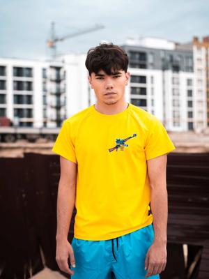 Tricou galben, gri bumbac Lendlis