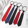 Men's 8cm Solid Color Zipper Tie - Red, Black, Blue for Business, Casual, or Wedding