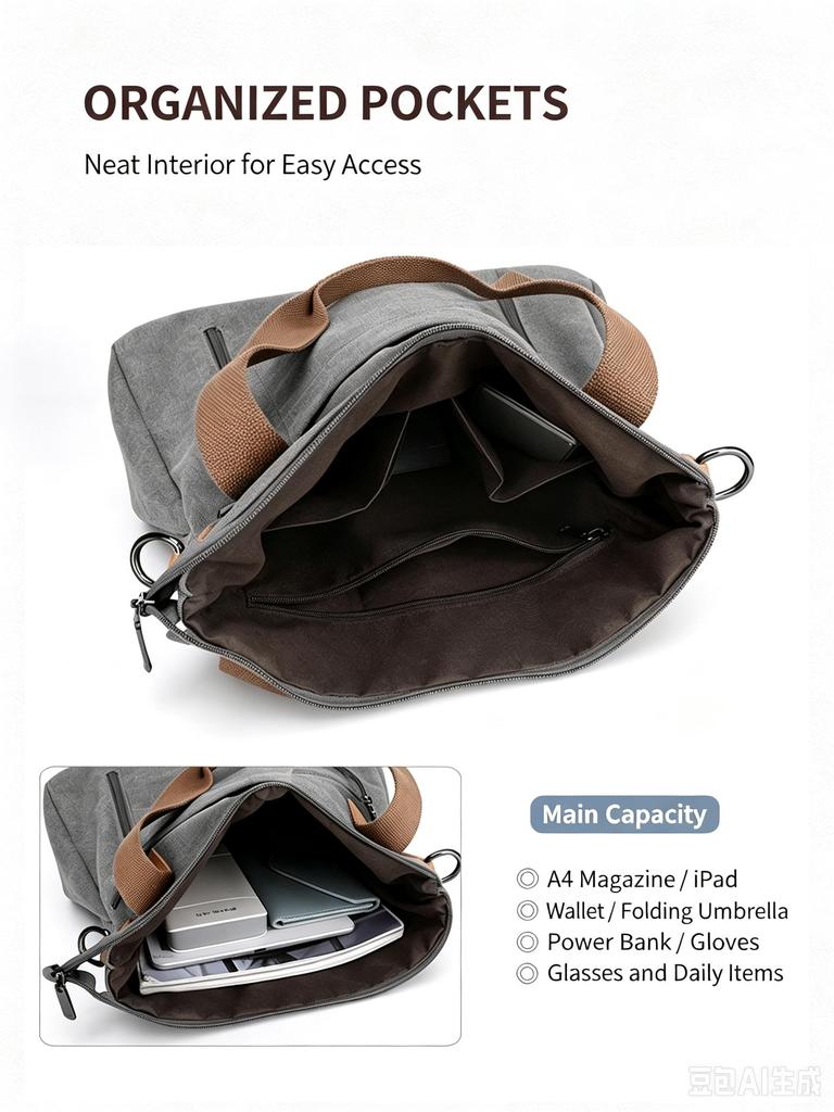Large Capacity Canvas Handbag Casual Shoulder Crossbody Bag