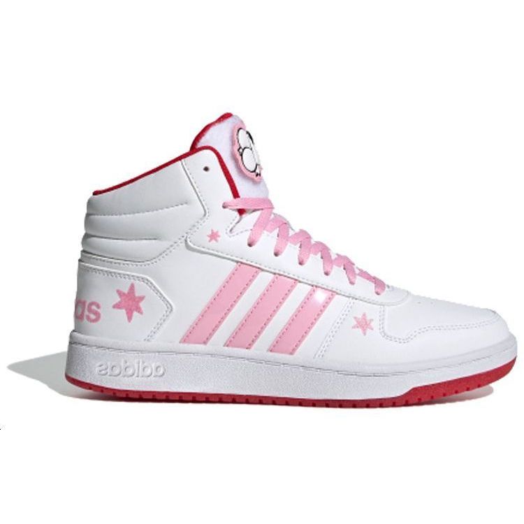 adidas Neo Hoops 2.0 Mid Fashion Rutschfest Langlebig High-Top Sneaker Damen Sneaker Weiß Rosa FW8031