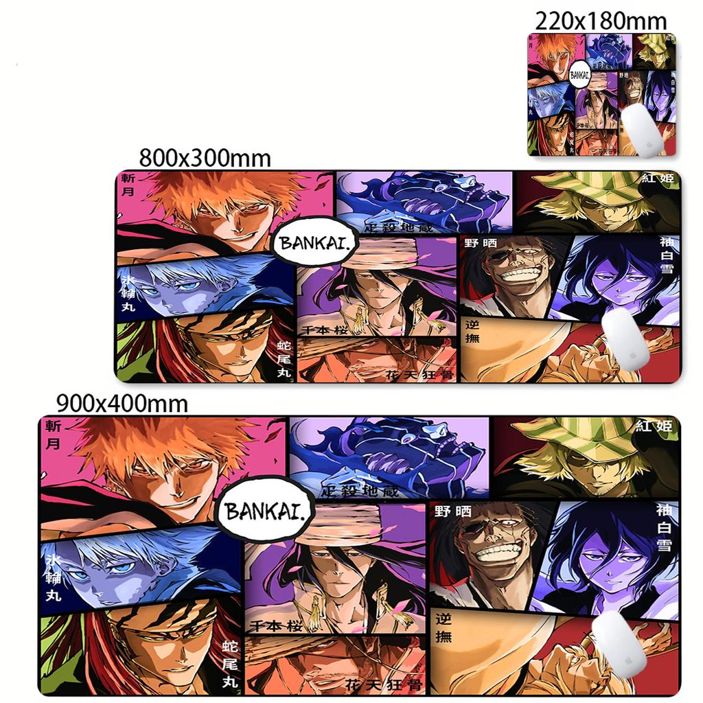 Large Mouse Pad Black White Anime BLEACH Mause Mats Gaming Accessories Office Gamer Keyboard Desk Mat Kurosaki Ichigo Mousepad