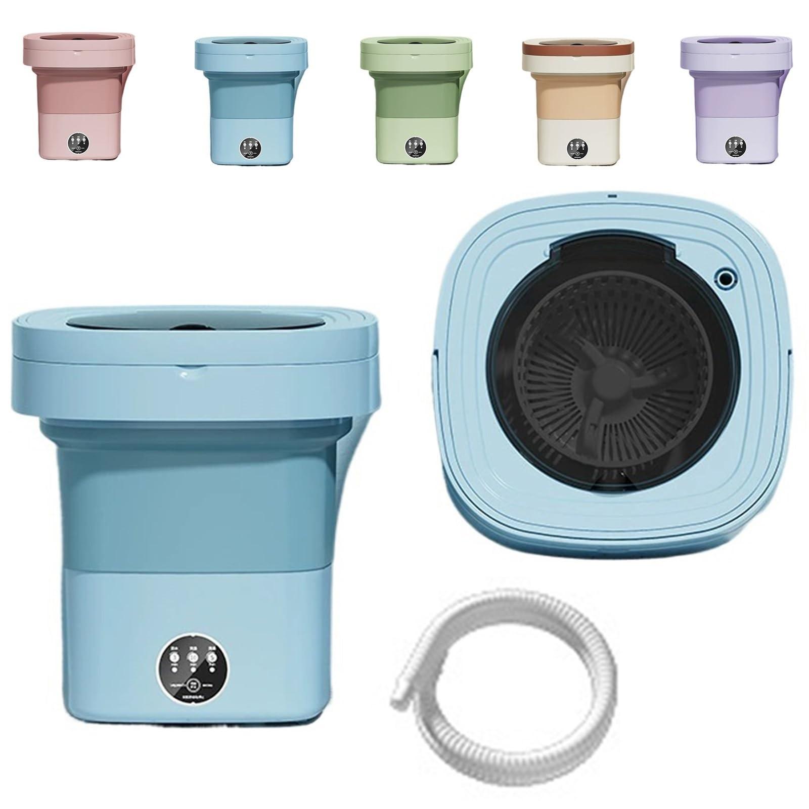 

Портативная дорожная стиральная машина, складная стиральная машина с корзиной, глубокая очистка детской одежды, нижнего белья и носков, большая вместительная сушилка для белья для путешествий One Size синий