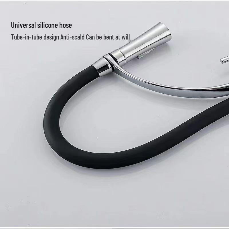 Drehbarer Ganzkupfer-Auszieh-Küchenhahn für Warm- und Kaltwasser