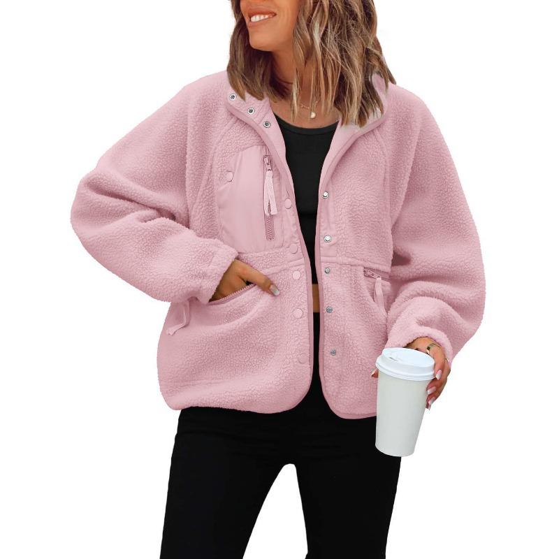 Autumn and Winter Women's Fleece Jacket, Sports and Casual Sweatshirt Jacket, Top