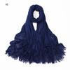 % rayon pleated solid color human cotton two-end beard bag headscarf female, new breathable soft scarf