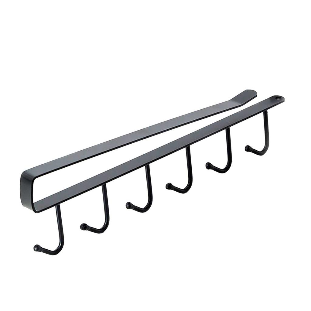 Under Cabinet Hook Multifunctional Rustproof Iron 6 Hooks Cabinet Storage Hanger for Bedroom Kitchen