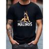 Belgian Malinois Print Men'S Casual Short Sleeve T-Shirt, Slight Stretch, Regular Fit, for Outdoor Activities, Comfortable And Breathable, Summer