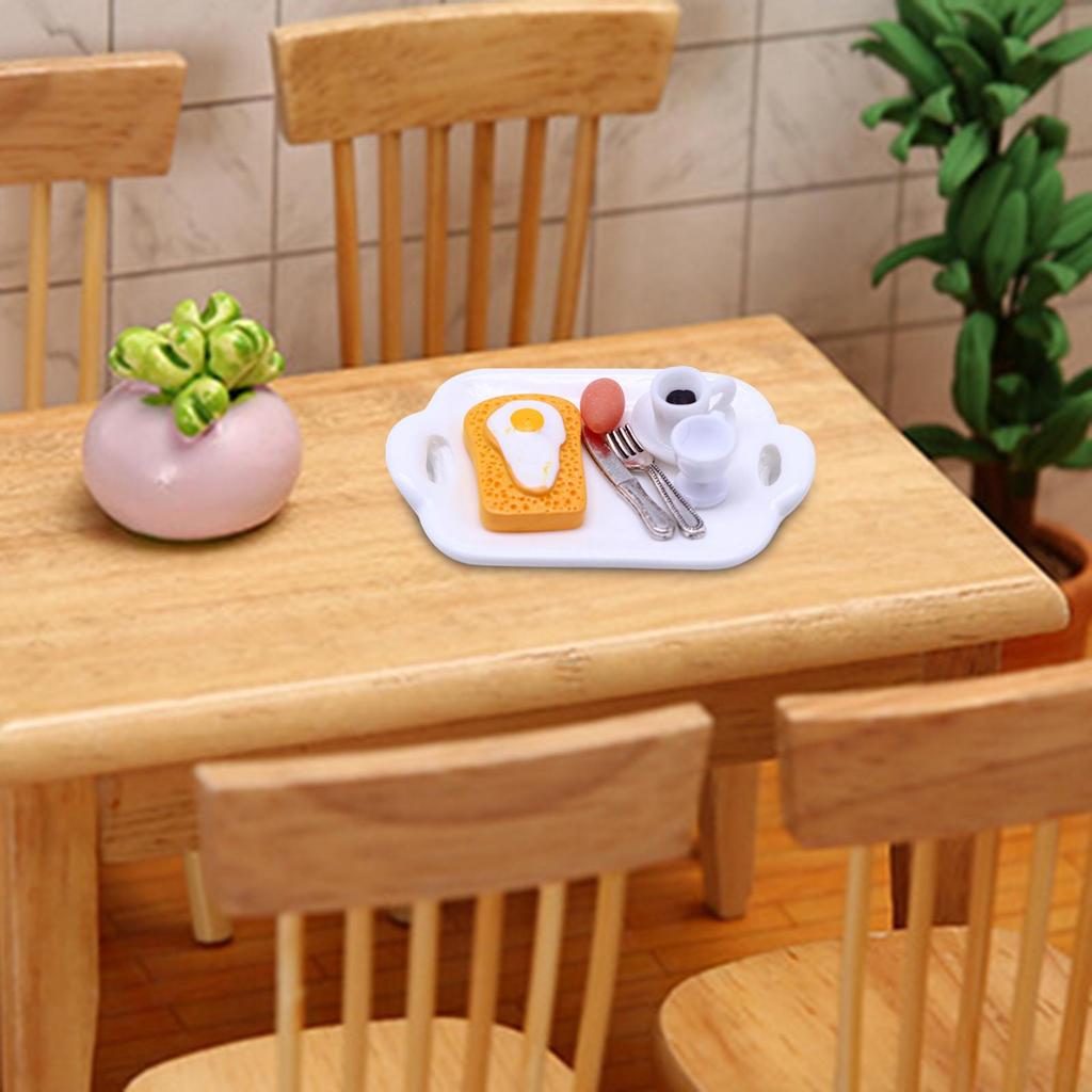 1:12 Dollhouse Miniature Breakfast Set Breakfast Bread Egg Set for Decor
