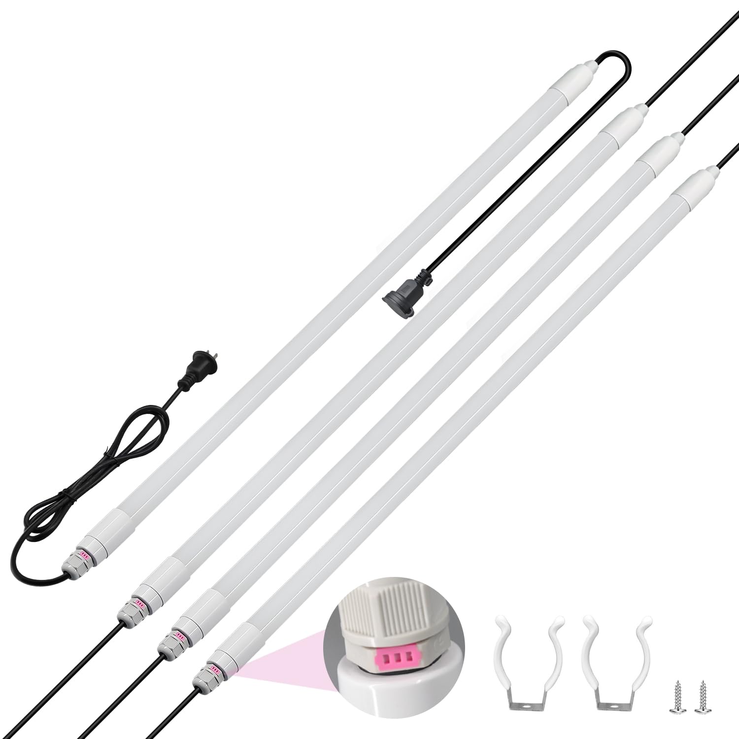 

Alewell Waterproof LED Fluorescent Light with Breathing Valve, Double-Ended, Connectable LED Light, 14W Energy-Saving, 2600lm (40W Equivalent),