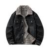 Herr Retro Vinter Plus Sammet Denimjacka Rock - Tjock, Varm Bomull 89J38