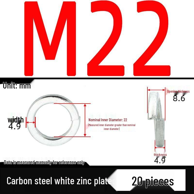 Galvanized Iron Spring Washers: Metal Elastic Open Washers for M3-M30