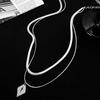Cold wind simple double layer stacked diamond necklace men's trend light luxury titanium steel collarbone chain women's accessories