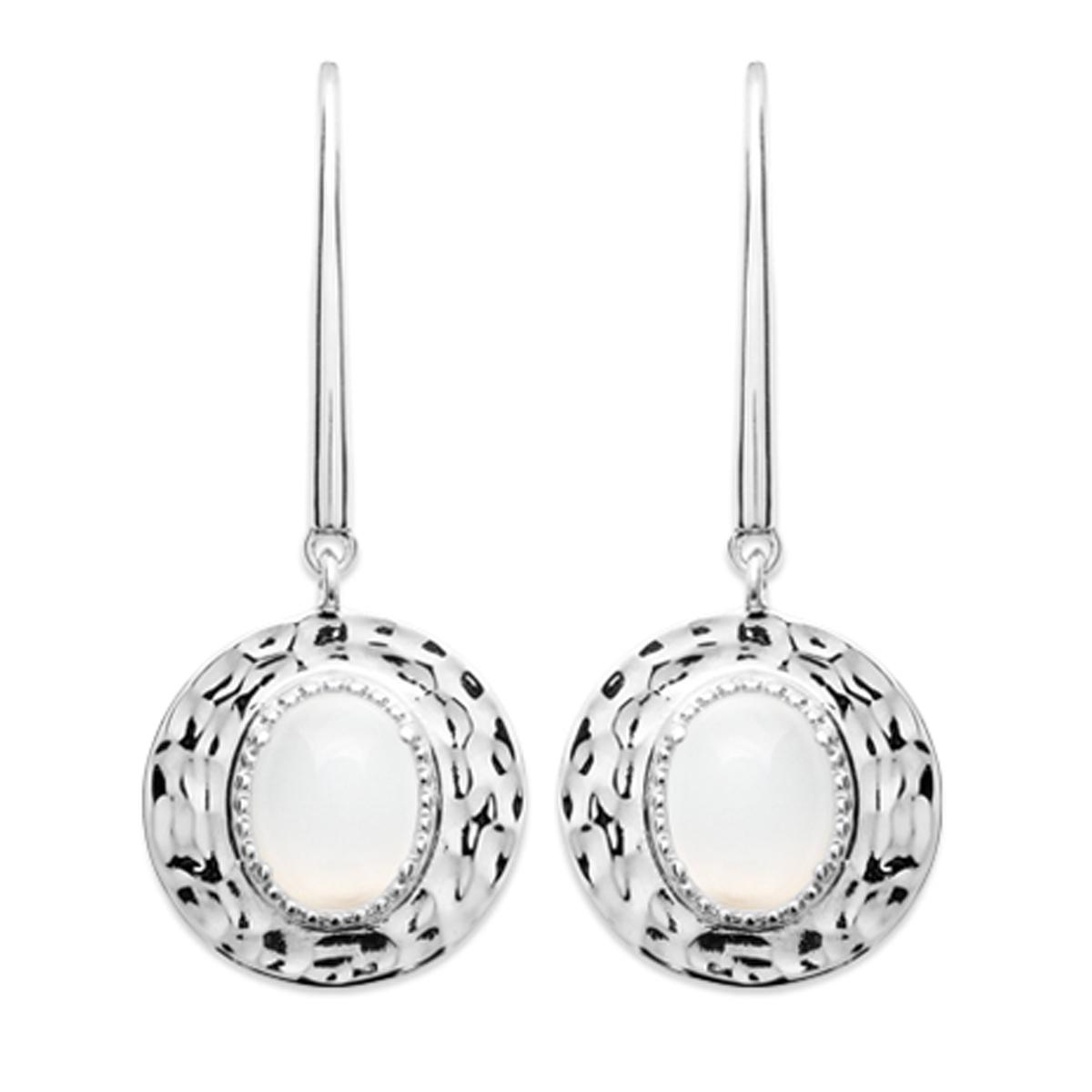 

Les Trésors De Lily [Q8940] - Серебряные серьги с лунным камнем Cleopatra (родиевое покрытие) - 15x15 мм