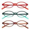 Women'S Retro Oval Glasses Girls Red Green Frame Glass Eyewear Decorative Computer Anti-Blue Eyeglasses Seaside Driving