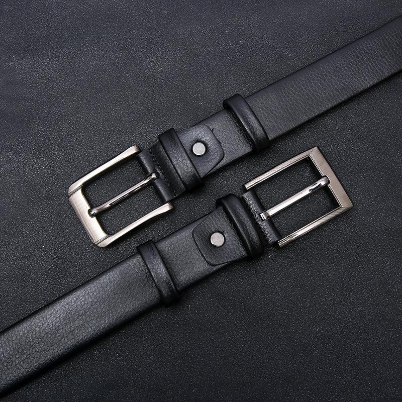 4.0 Alloy Buckle Business Style Pin Buckle Belt Thickened PU Pin Buckle Belt
