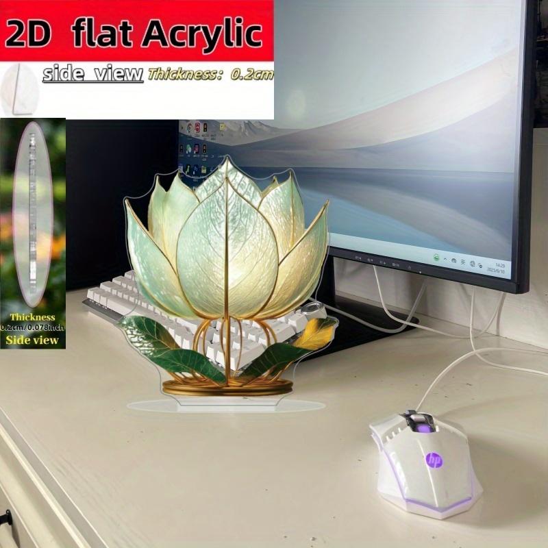 2D Flat Lotus Acrylic Desktop Decoration, Floral Design, Suitable for wall Decoration, porch, Room, Villa, accents Home, Hallway, or Workplace - Rusti