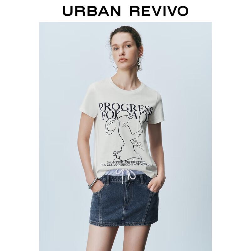 UR2025 Women s Color-block Printed Short-sleeved T-shirt XS