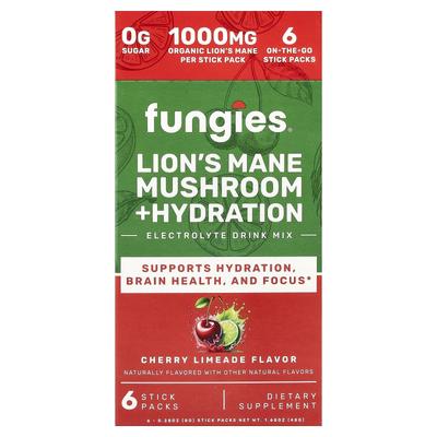 Reishi Mushroom + Hydration, Electrolyte Drink Mix, Cherry Limeade, 6 Stick Packs, 8g (0.28oz) Each