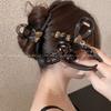 Retro Temperament Round Bead Grab Clip Female Maillard Wind Disc Hair Volume Large Back Head Shark Clip Large Hair Accessories