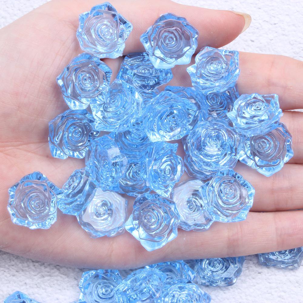 Transparent 18mm Resin Rose Pearl - Multi-Color Options for DIY Phone, Beauty, Apparel, and Jewelry Accessories