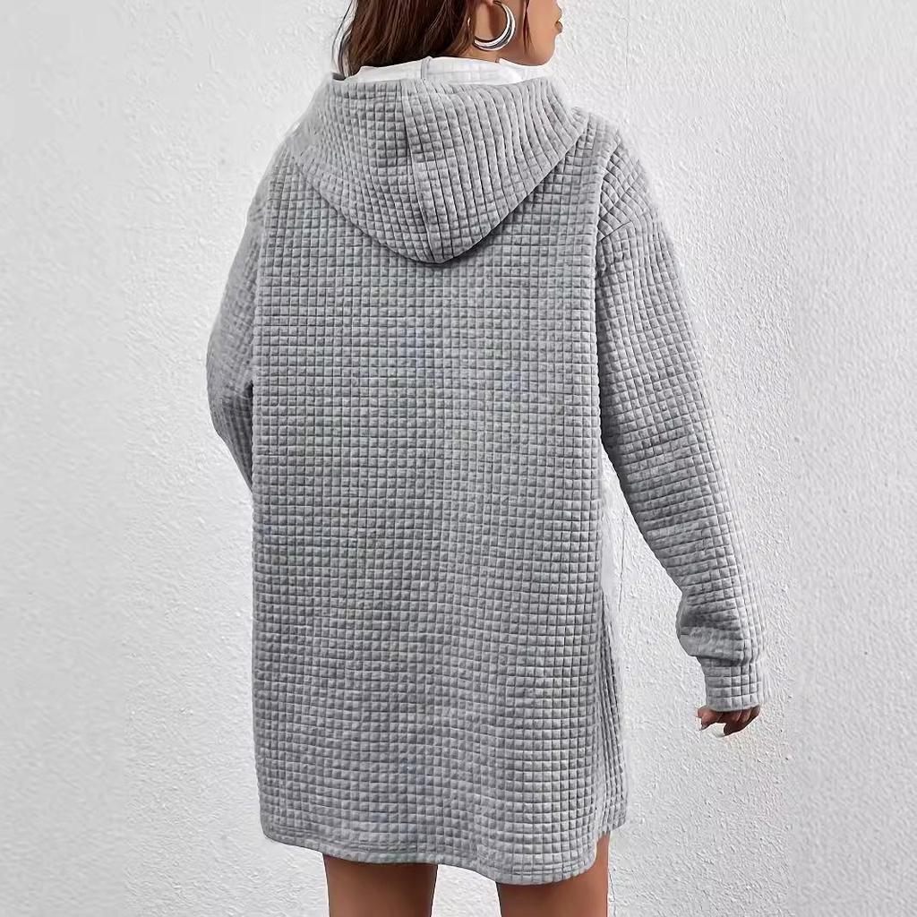 European and American Women's Fashion Casual Hooded Sweatshirt Dress