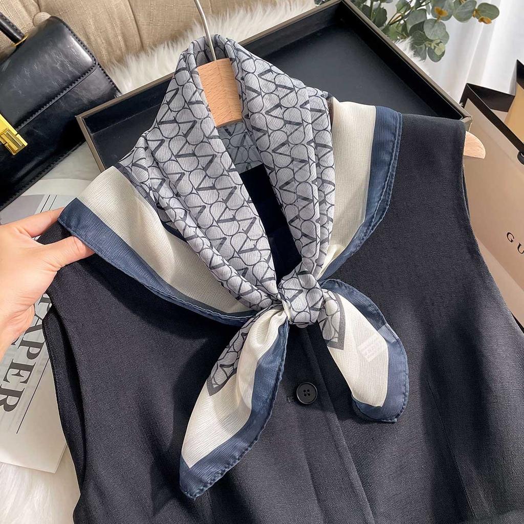 70cm Square Women's Scarf 1 PC Satin Bandanna Bag Scarf Head Band Fashion Print Hair Shawl Wrap Female Neckerchief Hijab