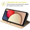 Coque et Verres Trempés - Samsung - A22 5G - Doré - Anti Rayure - Effet Cuir