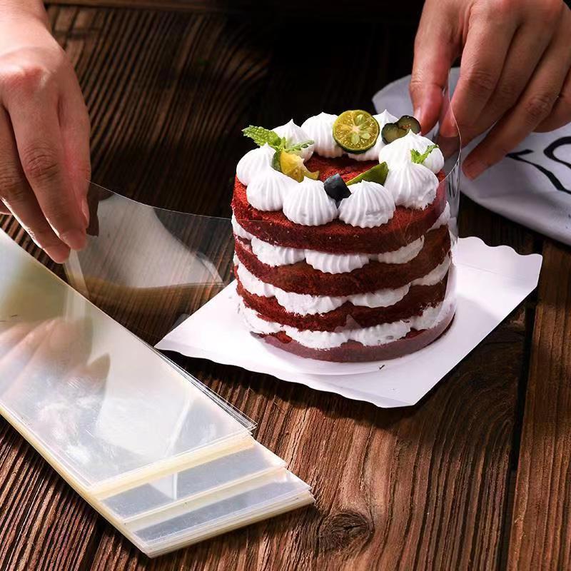 Praktische Mousse-Kuchenrandfolie Dessertumrandung Hart gebundene Kuchenränder PET-Band Kuchen-Dessertkragen DIY Kuchen-Dekorationswerkzeuge