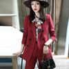 Women's Double-breasted Khaki Suit Set