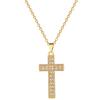 Titanium Steel, Cross Zircon Light Luxury Temperament Gorgeous Full Diamond Necklace Female Versatile Collarbone Chain Titanium Steel
