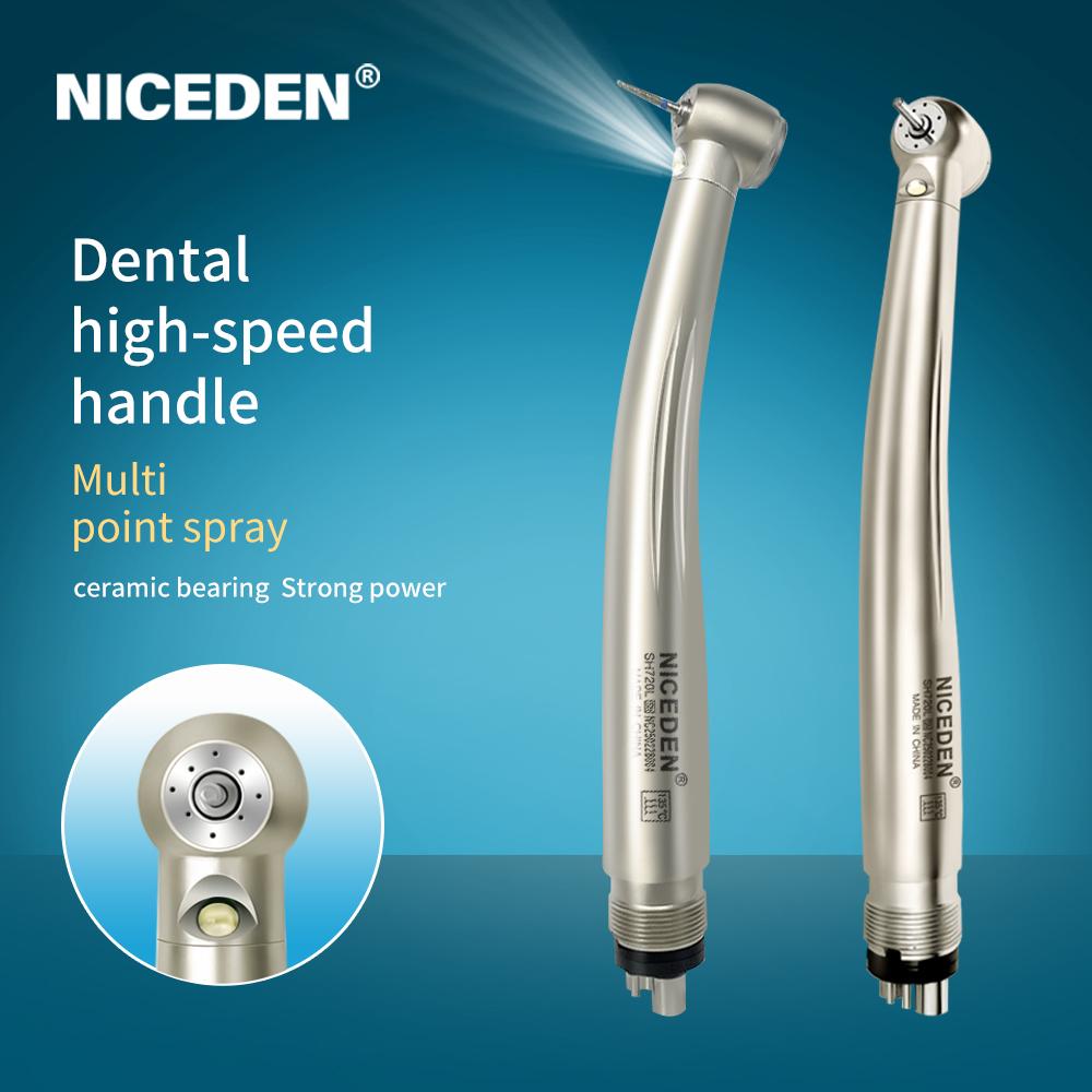 Niceden Dental 4 Water Spray 4 Anti-retraction Design Dental High Speed Handpiece Air Turbine Standard Push 2/4Hole