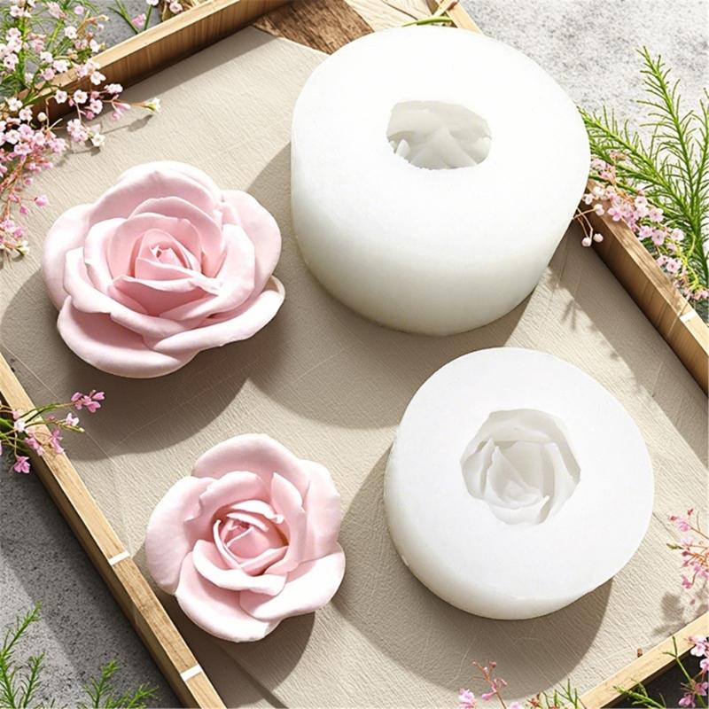Valentines Rose Scented Candle Silicone Mould Food Safe Reusable for Romance Craft and Home Decoration