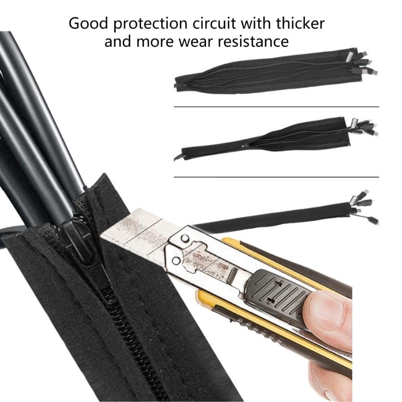 Effektive Drahtschutzhülle Einfache Kabelführung Effektive Kabellösungsverwaltung Reißverschlussabdeckung Reißverschluss