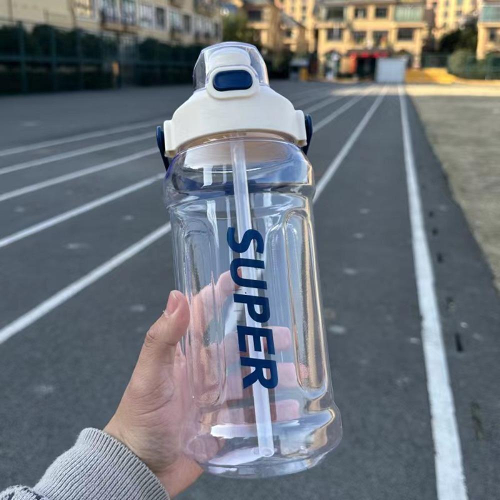 1.3L 1.5L 2L Sportovní konvice se slámkou Odměrná fitness láhev na pití Venkovní
