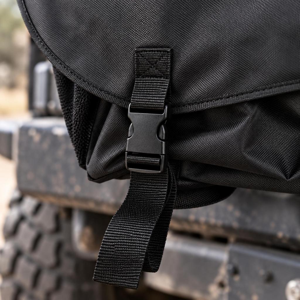 Hanging Spare Tire Cover with Storage Compartment Waterproof Mounted Protector Bag