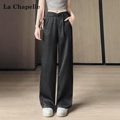 La Chapelle Damen Acetat Satin Weite Hosen