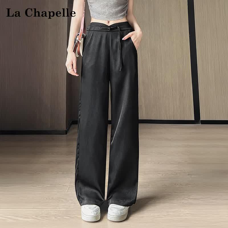 La Chapelle Women s Acetate Satin Wide-Leg Pants L